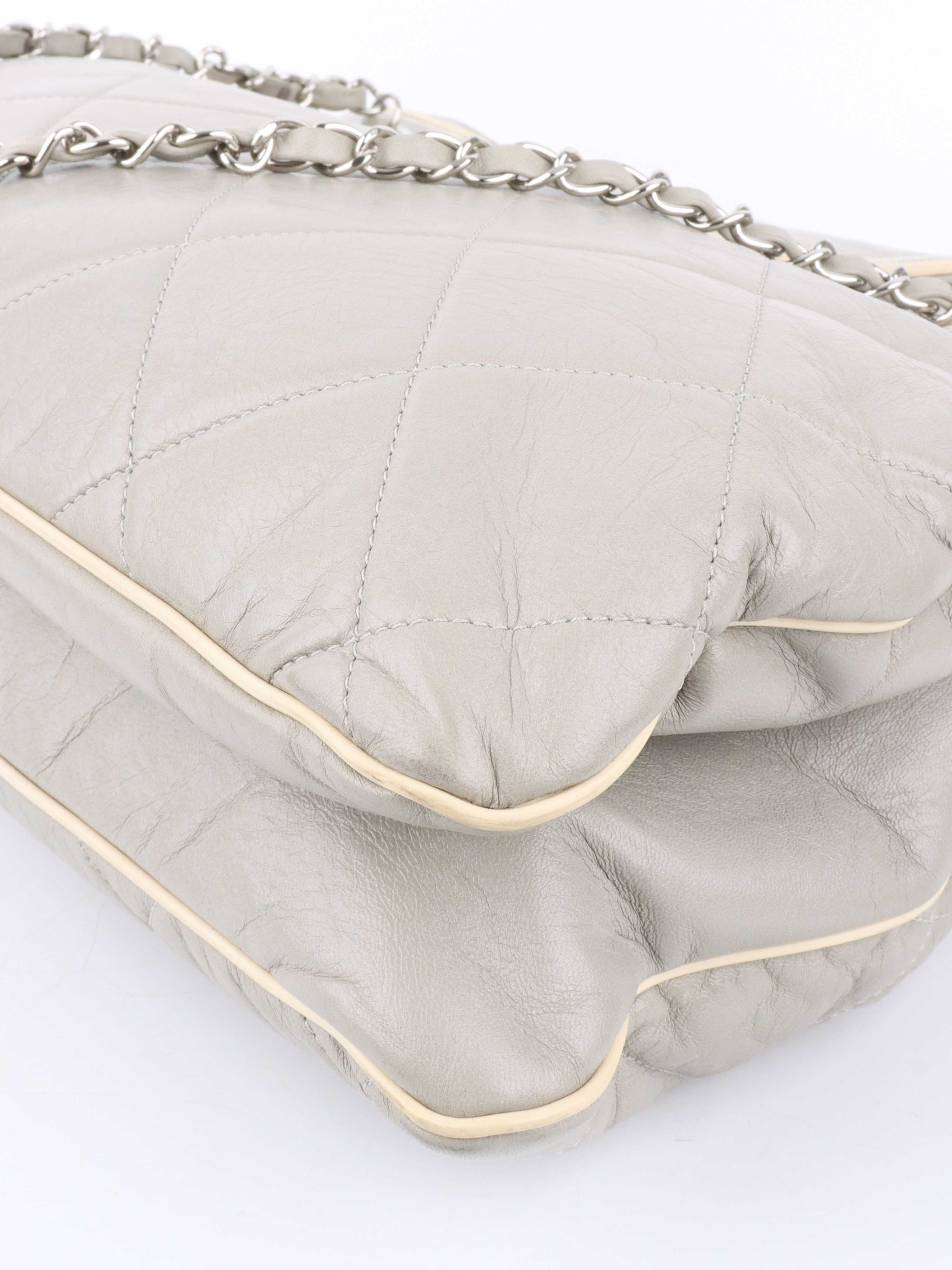 Chanel Grey Tote Bag for Women - Luxury Leather Handbag with Gold-Tone Hardware - Perfect for Work, Travel & Everyday Use