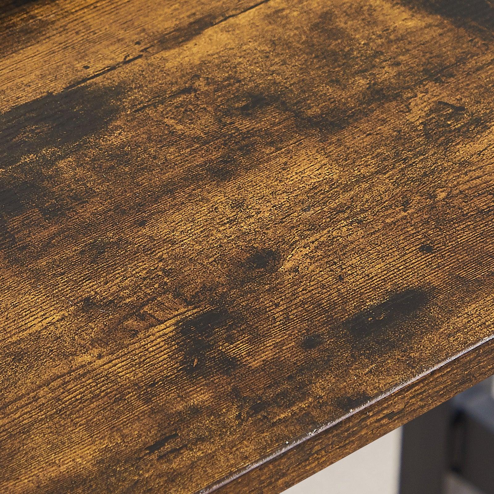 Industrial Dining Table Set with 2 Benches - 43.3