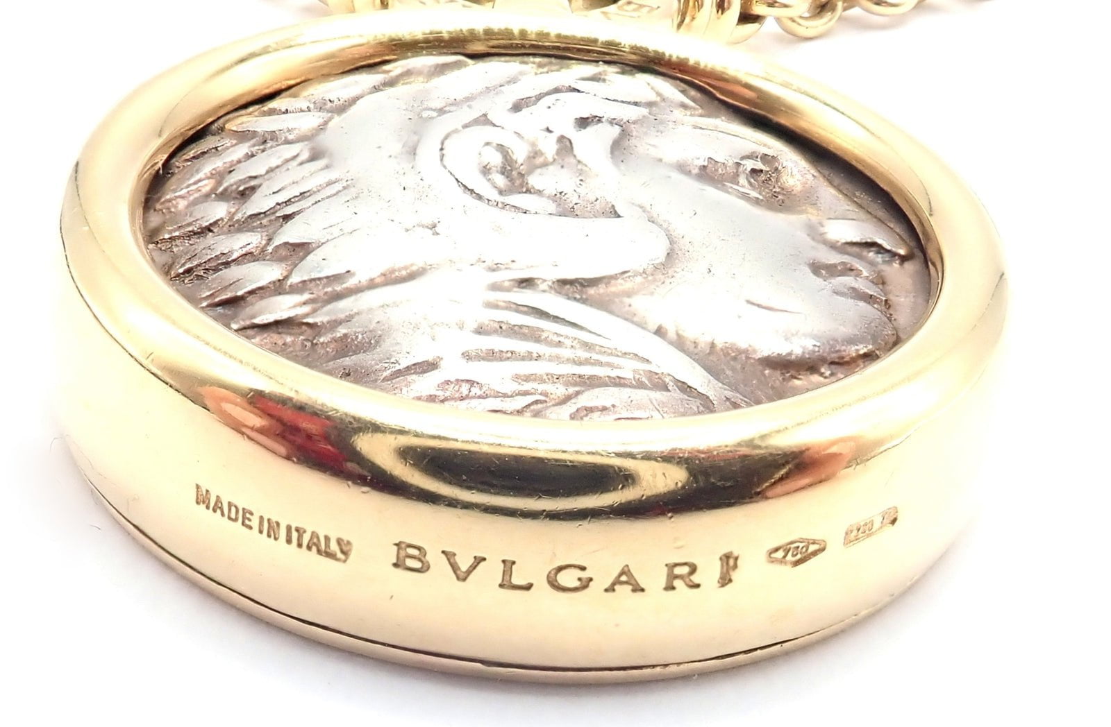 Authentic Bvlgari 18k Yellow Gold Antique Coin Monete 38