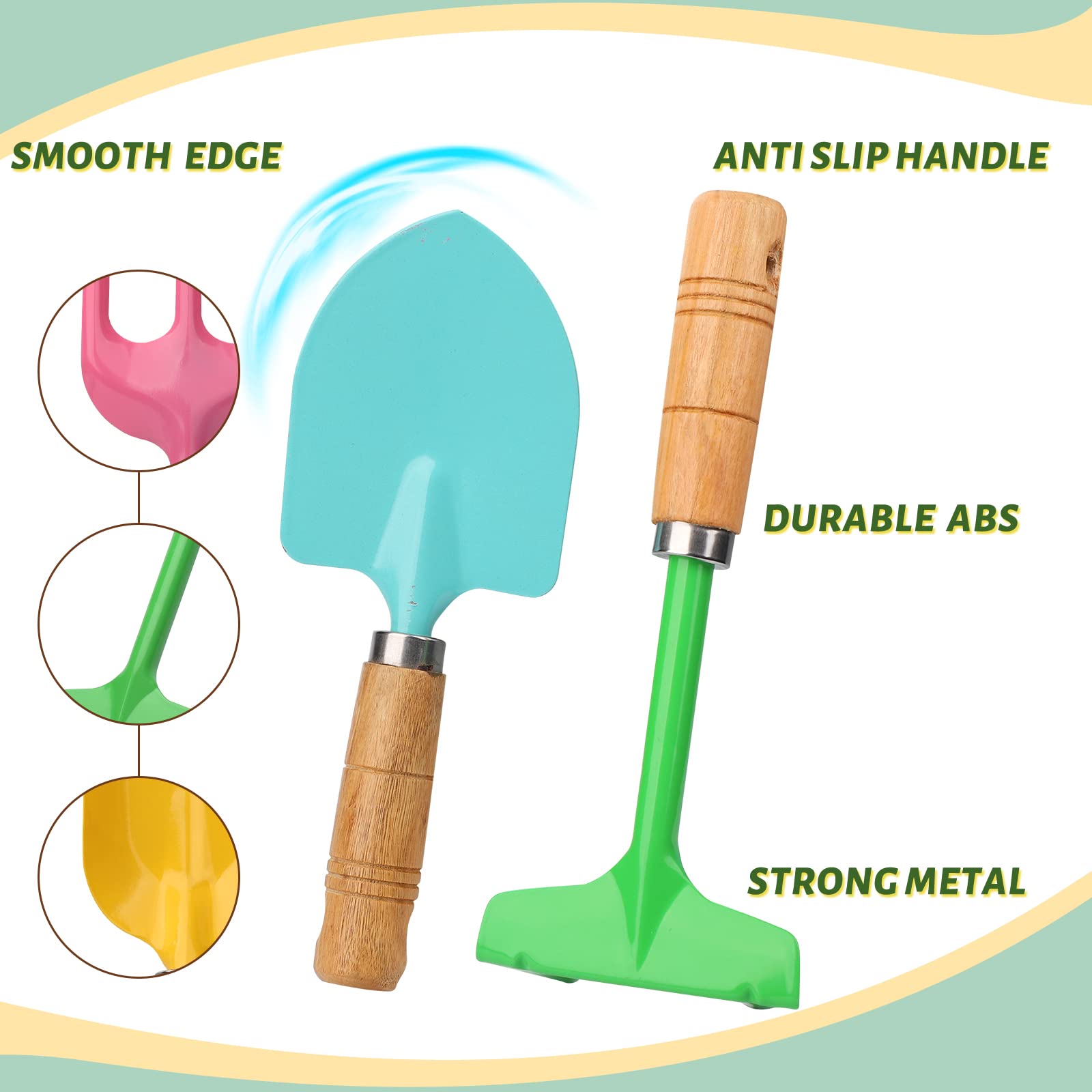 **Stainless Steel Kids Beach Toy Set - 4-Piece Sand Scoop, Spade, Rake & Hoe for Sandbox, Garden & Outdoor Play | Durable Beach Shovels & Essential Sandbox Accessories for Toddlers | Perfect for Beach Trips, Backyard Fun & Summer Activities**