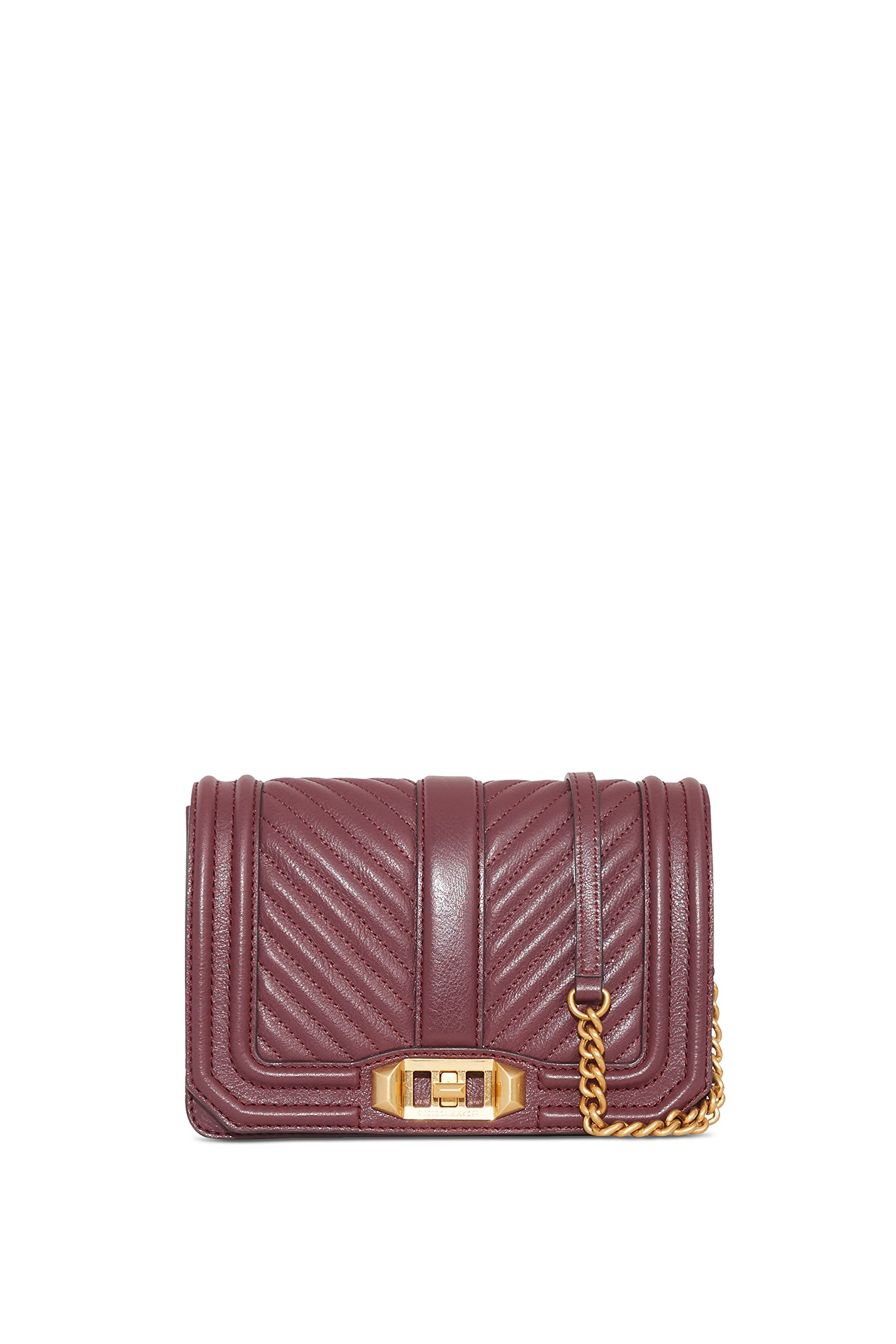 Rebecca Minkoff Women's Chevron Love Crossbody Bag - Stylish Leather Shoulder Purse for Everyday Use, Date Night & Travel Accessories