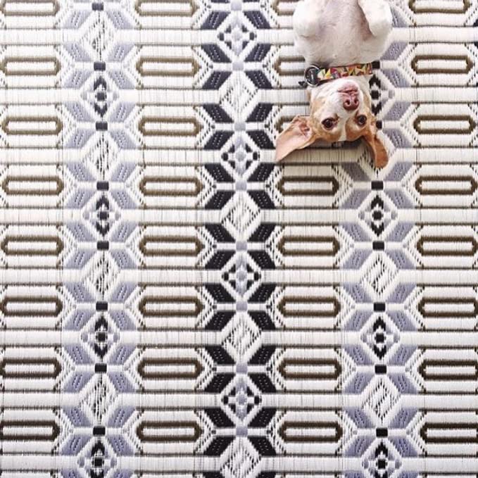 Mad Mats Geometric 5x8 Grey & White Reversible Outdoor Rug - Waterproof Plastic Patio Mat for Poolside, Deck, Porch, Camping & RV - Durable Floor Covering for Backyard, Mudroom & Outdoor Living Spaces
