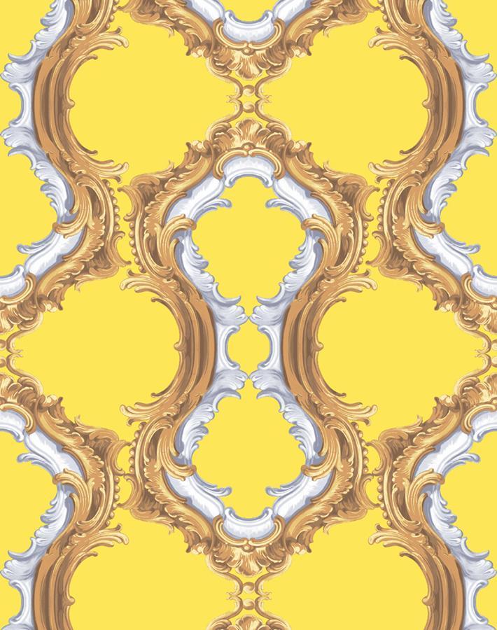 Louie Whoey Daffodil Wallpaper by Wallshoppe - Floral Peel and Stick Wallpaper for Bedroom, Living Room & Nursery Decor
