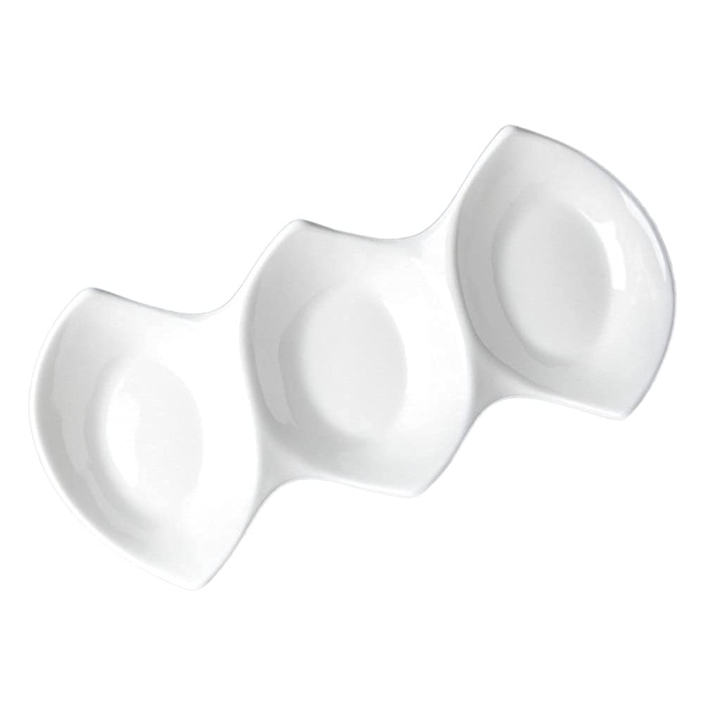 3-Compartment Ceramic Dip Bowls Set - Small Porcelain Snack Bowls for Sushi, Tapas, Nuts, Desserts & Sauces | Perfect for Party Platters, Charcuterie Boards & Home Entertaining