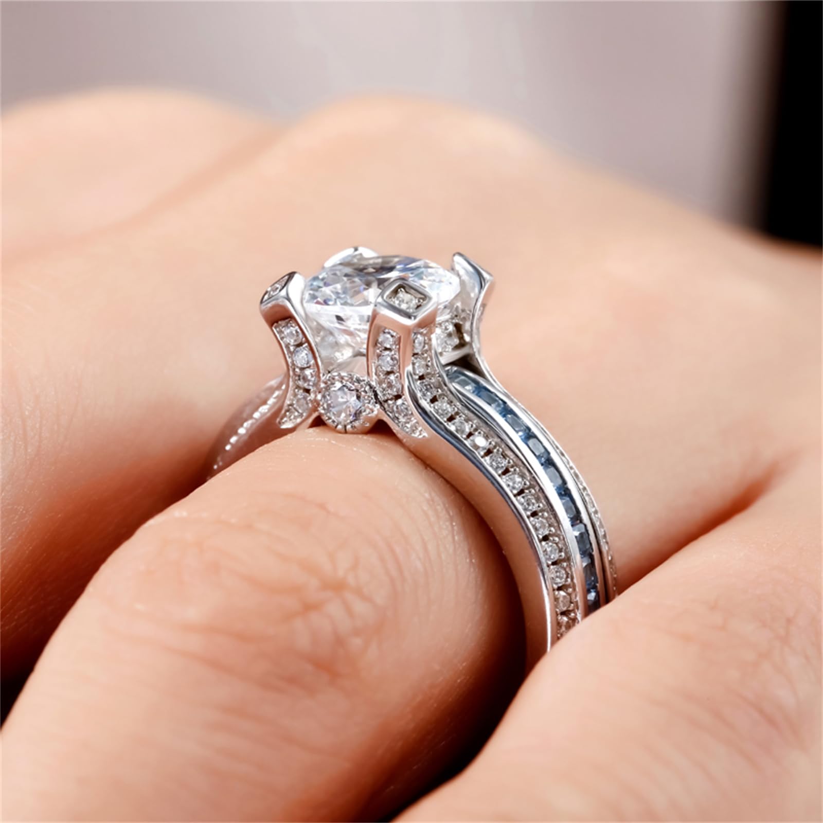 Jeulia Diamond Band Rings for Women - Sterling Silver CZ Interchangeable Ring Sets | Wedding, Engagement, Anniversary, Promise, Bridal Jewelry - Perfect for Proposals, Gifts & Special Occasions