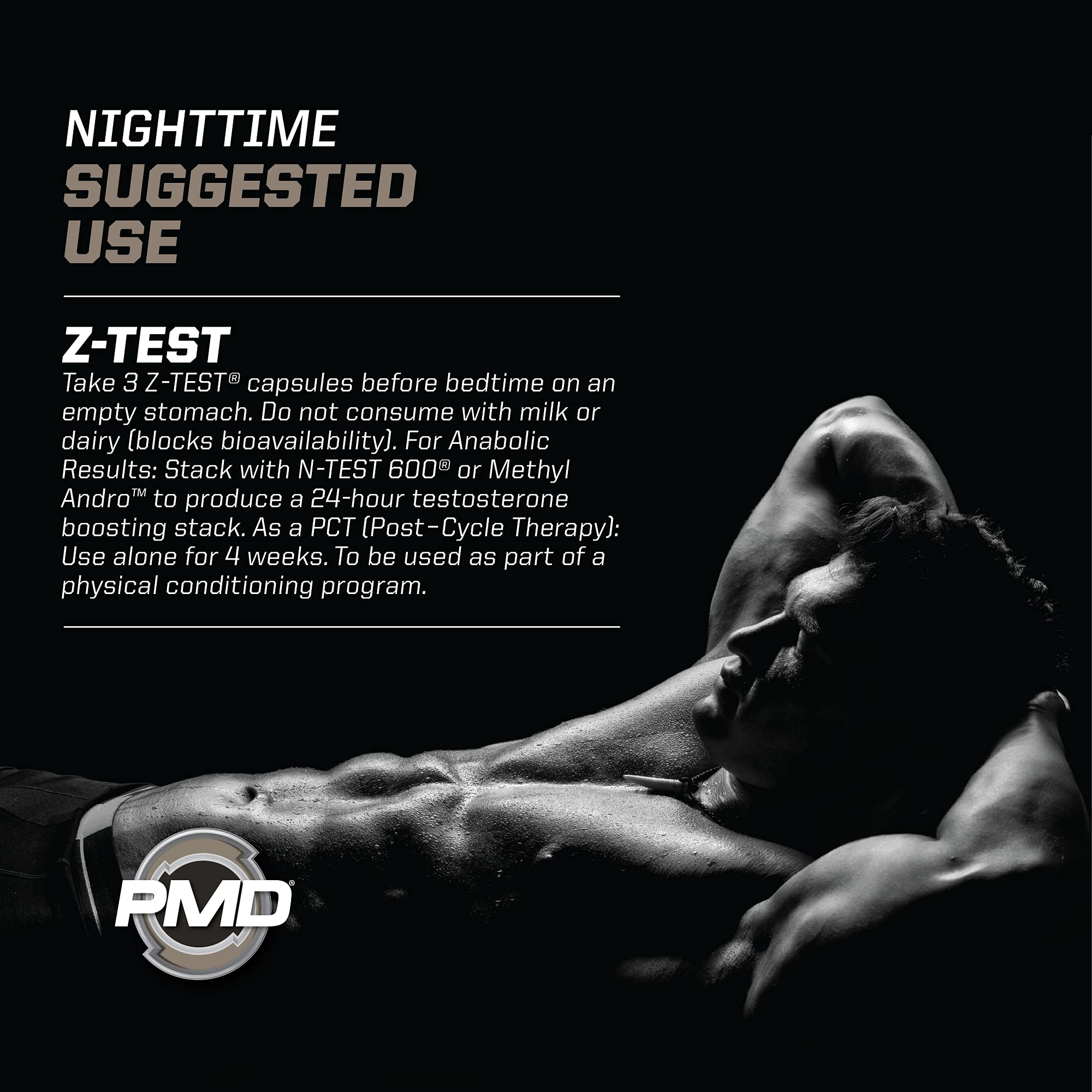PMD Sports Flex Stack Advanced 24-Hour Testosterone Booster Supplement for Men - N-Test 600 Advanced 90 Liquid T-Gels & Z-Test 90 Capsules - Supports Lean Muscle Growth, Strength, Recovery, Libido & Sleep - Perfect for Gym, Bodybuilding & Athletic Performance