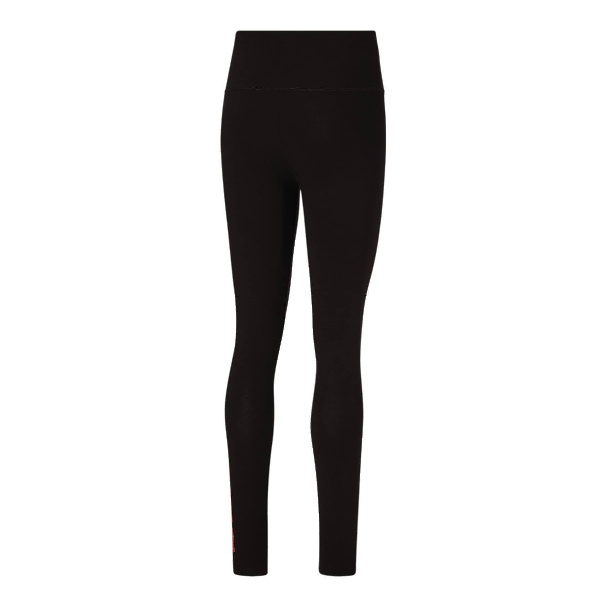PUMA Women's High Waist Athletic Logo Yoga Tights - Black & Paradise Pink - Medium Size - Perfect for Gym, Running, Yoga & Workout
