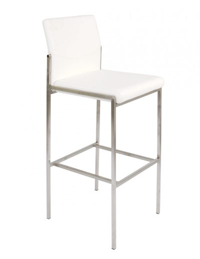 Amelie White Stool - Modern Accent Chair for Living Room, Bedroom & Office - Perfect for Small Spaces & Home Decor