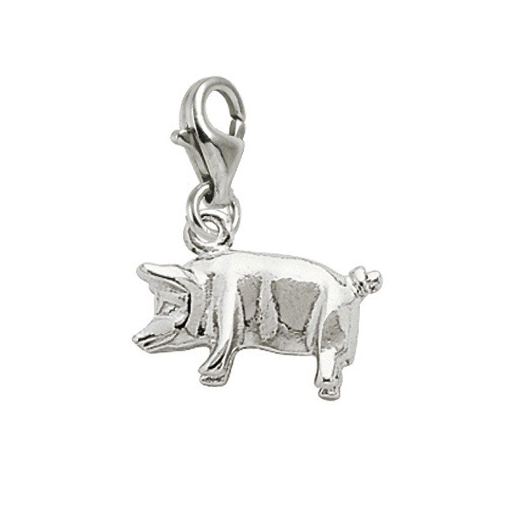 Pig Charm with Lobster Claw Clasp - Cute Animal Charms for DIY Bracelets & Necklaces - Perfect for Jewelry Making, Gifts, and Fashion Accessories