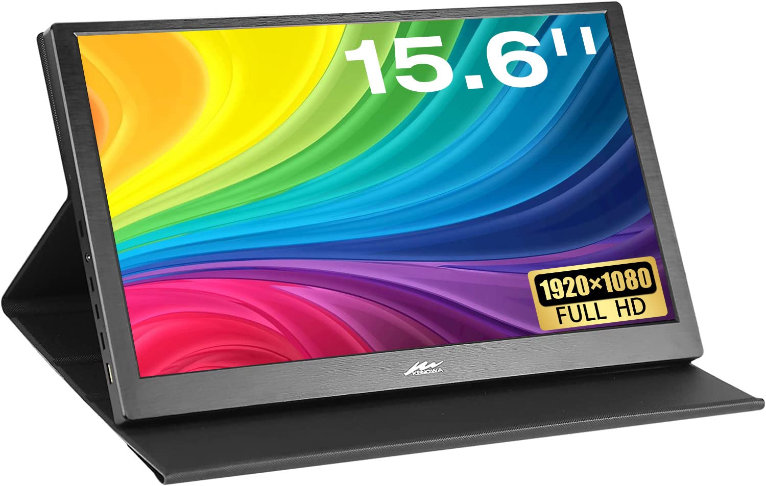 Kenowa 15.6 Inch Portable Monitor - IPS FHD 1080P USB-C HDMI Second Screen for Laptop, PC, Phone, PS3, PS4, Switch & Mac | Ultra Slim Gaming Monitor with Premium Smart Cover - Perfect for Work, Travel & Multi-Tasking