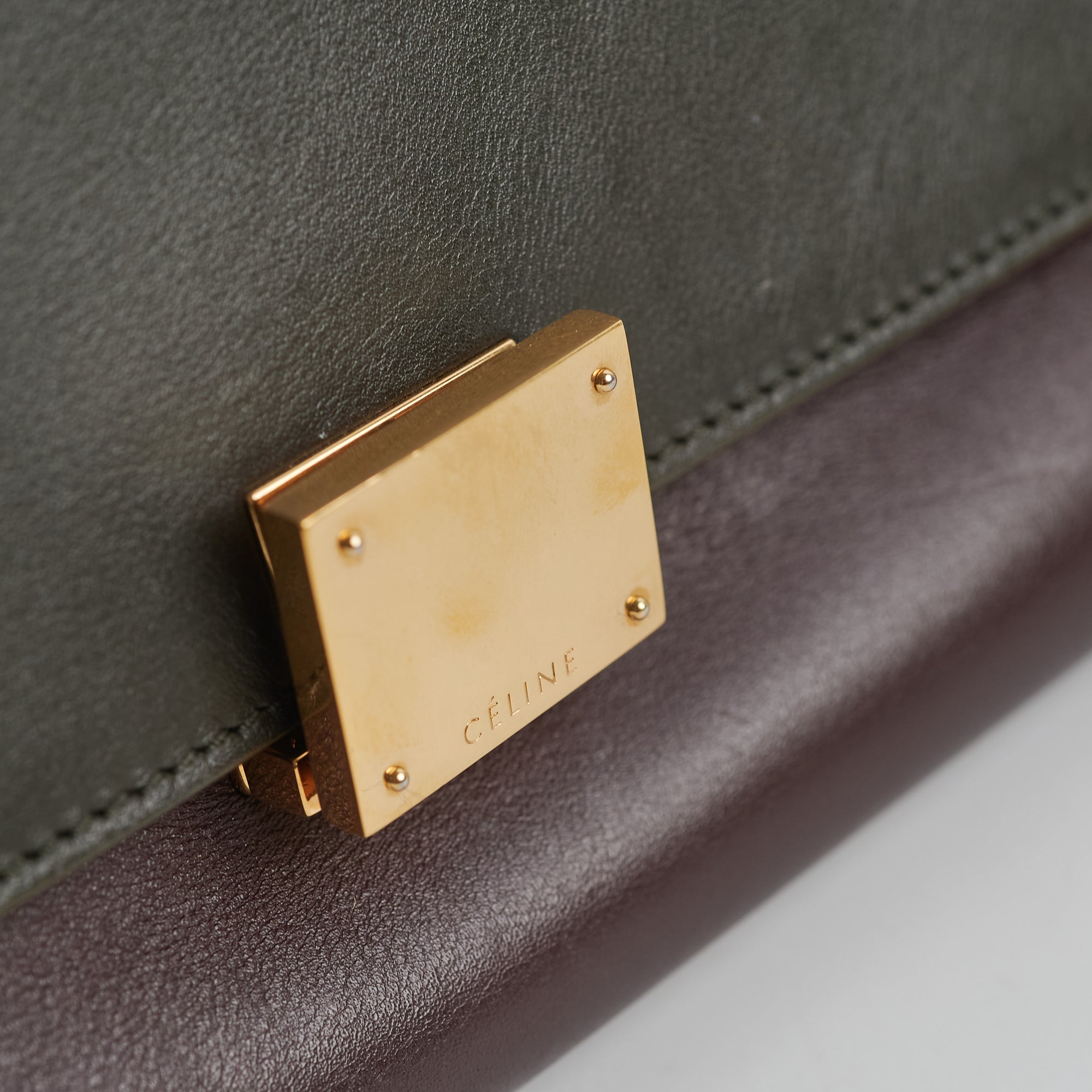 Celine Trapeze Two-Toned Leather Handbag for Women - Luxury Designer Shoulder Bag & Crossbody Purse - Perfect for Work, Travel and Evening Events