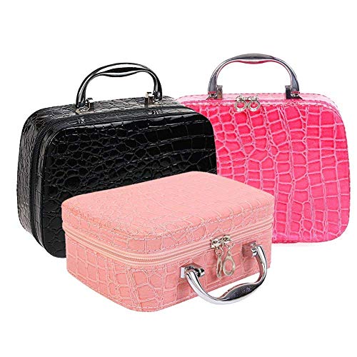 Krisnajeet Gabru Multifunctional Travel Cosmetic Makeup Bag with Mirror & Adjustable Dividers - Perfect for Cosmetics, Makeup Brushes & Toiletries (Multicolor) | Ideal for Travel, Home Organization & Daily Beauty Routine