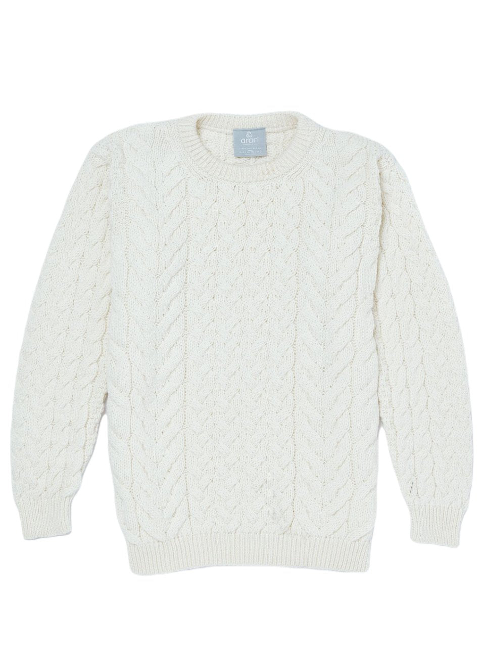 Aran Merino Wool Crew Neck Sweater for Men & Women - Soft Warm Winter Knitwear for Outdoor Activities & Casual Wear