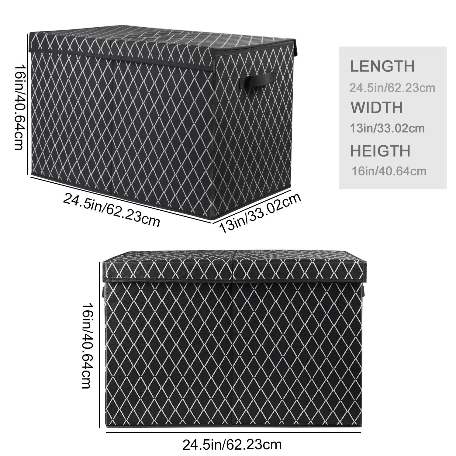 VERONLY 2-Pack Collapsible Toy Storage Box with Lid - Sturdy Kids Toy Organizer Bins with Handles for Nursery, Playroom, Closet | Perfect for Home Organization, Toy Storage & Kids Room Decor