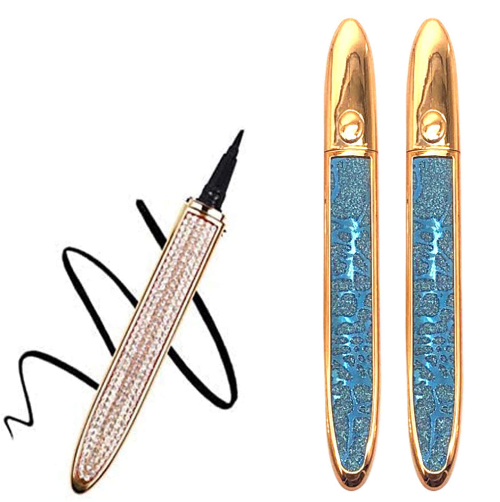 LELEBEAR 2 Pack Self-Adhesive Eyeliner Strips - Long Lasting Agaze Line N Lash (Blue & Blue) | Waterproof False Eyelashes for Party, Wedding & Daily Makeup