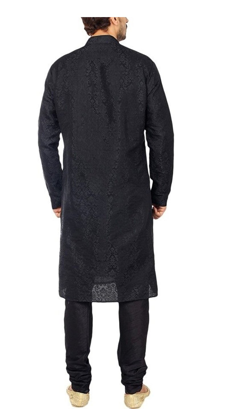 Premium Men's Self Kurta Silk Blend Churidar Set - Free Size Red Indian Ethnic Wear for Weddings & Festivals