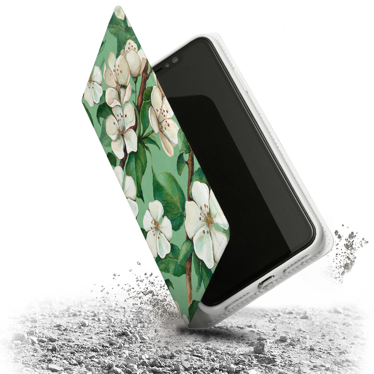 iPhone Wallet Case with Flower Design - Slim Card Holder for Credit Cards & ID - Perfect for Everyday Use, Travel, and Shopping