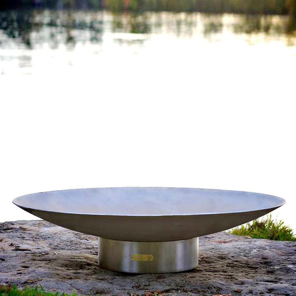 Bella Vita 46 Inch Stainless Steel Gas Fire Pit - Handcrafted Outdoor Fireplace for Patio, Backyard, and Garden Gatherings