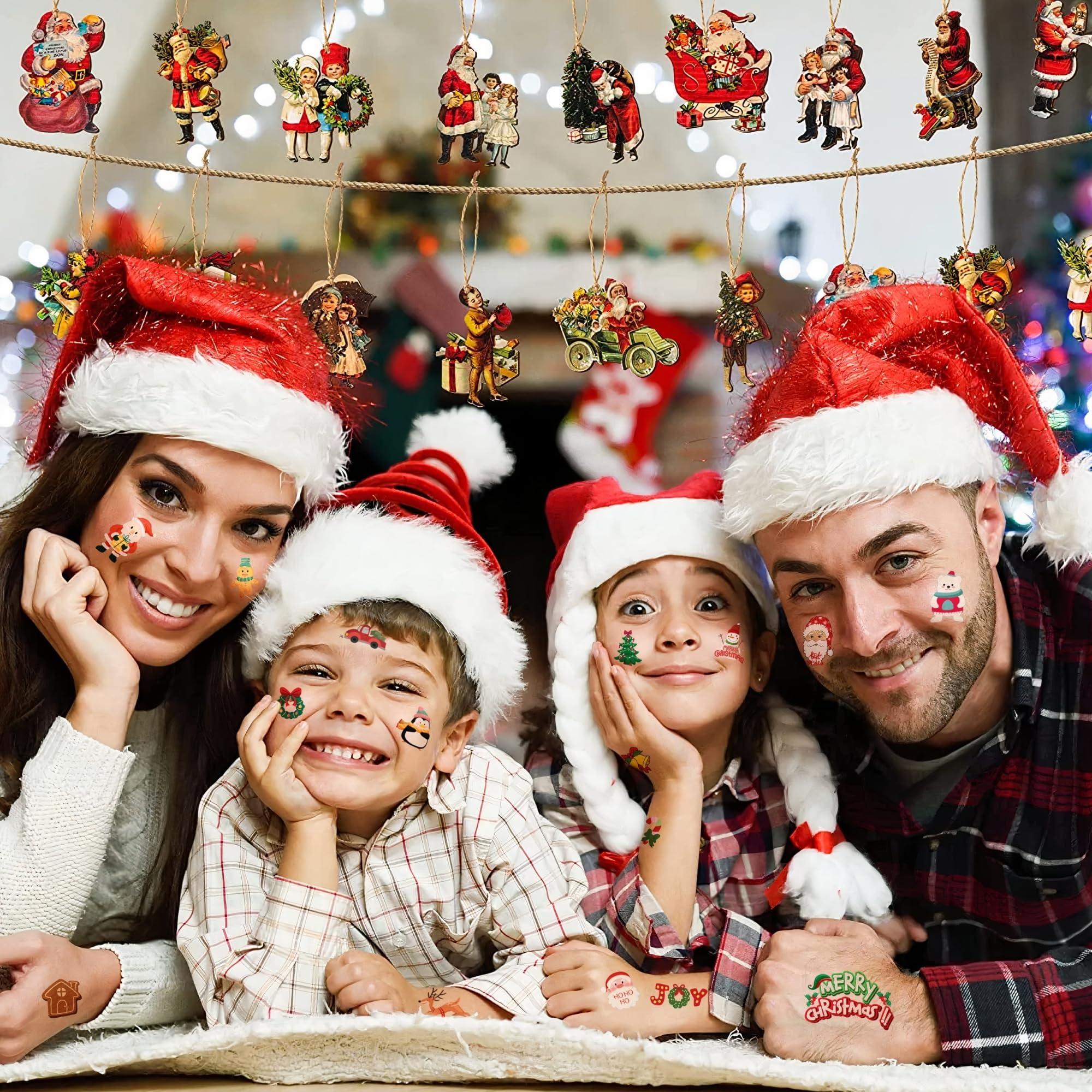 Christmas Temporary Tattoos for Kids - Fun Holiday Tattoo Stickers for Stocking Stuffers, Party Favors, Classroom Rewards & Festive Decorations