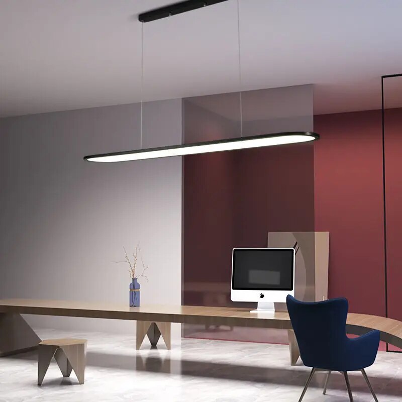 Modern Black LED Pendant Lights - Minimalist Hanging Fixture for Kitchen Island, Dining Room & Bedroom Lighting