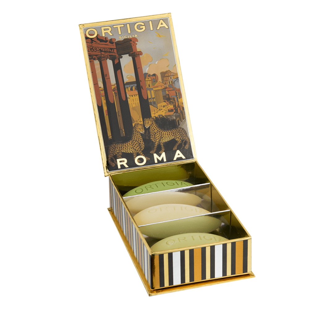 Roma City Box Soaps Set of 3 - Luxury Handmade Soap Gift Set for Women & Men | Perfect for Bath, Shower & Home Spa Relaxation