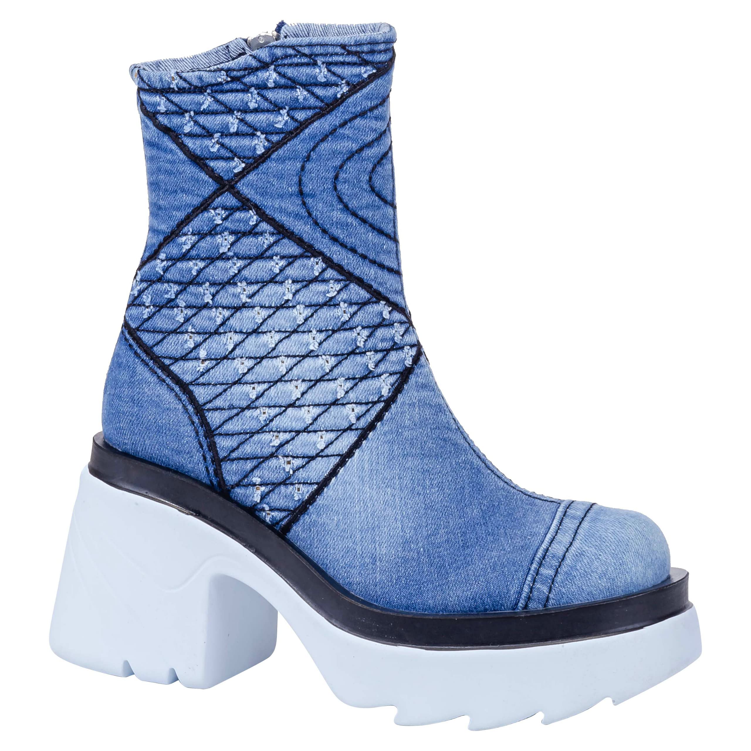 Handmade Women's Fashion Boots - Stylish Heeled Sports Boots for Women, Sexy High Boots in Blue (Size 7.5) | Perfect for Casual Wear, Night Out & Birthday Gifts