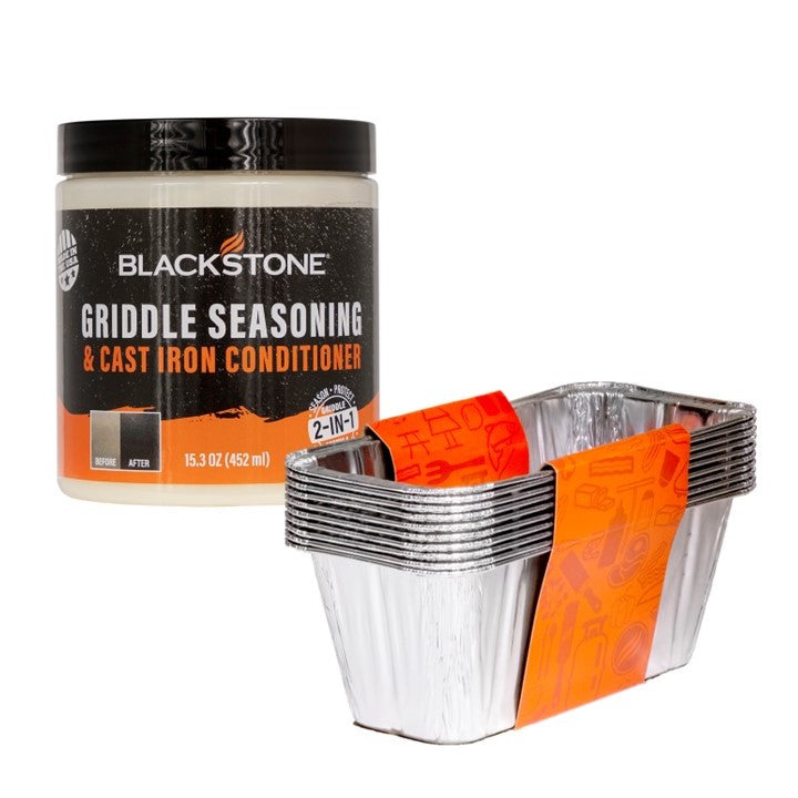 Premium Cast Iron Griddle Seasoning Wax & Grease Cup Liners Bundle – Perfect for Blackstone, Camp Chef & Outdoor Cooking – Ideal for Grilling, BBQ, and Camping Accessories