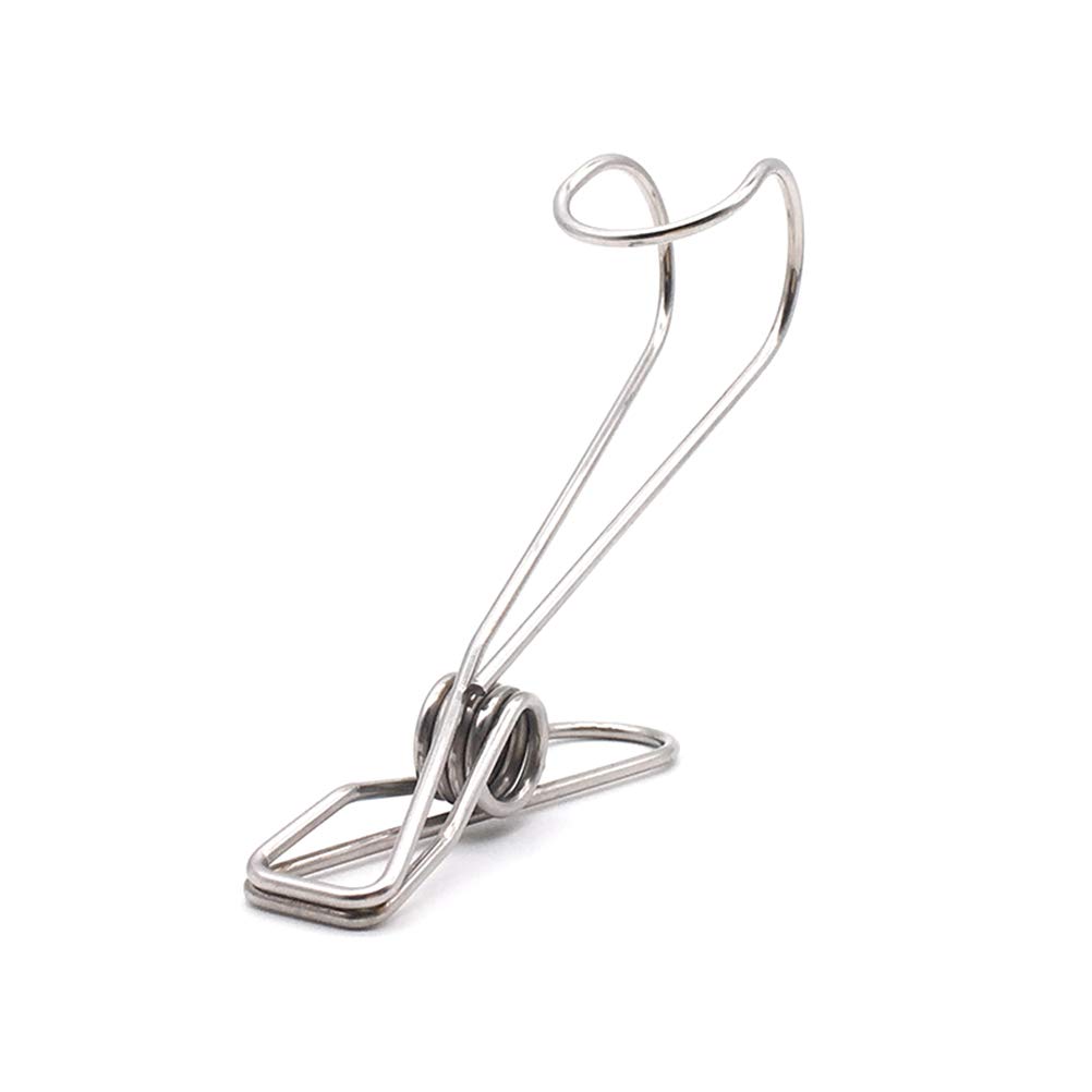 20pcs Stainless Steel Clips with Hooks - Multi-Purpose Kitchen, Laundry & Organizing Clips for Clothes Rack, Drying, Crafting & Home Storage - Durable Metal Wire Clips for Hanging & Fixing