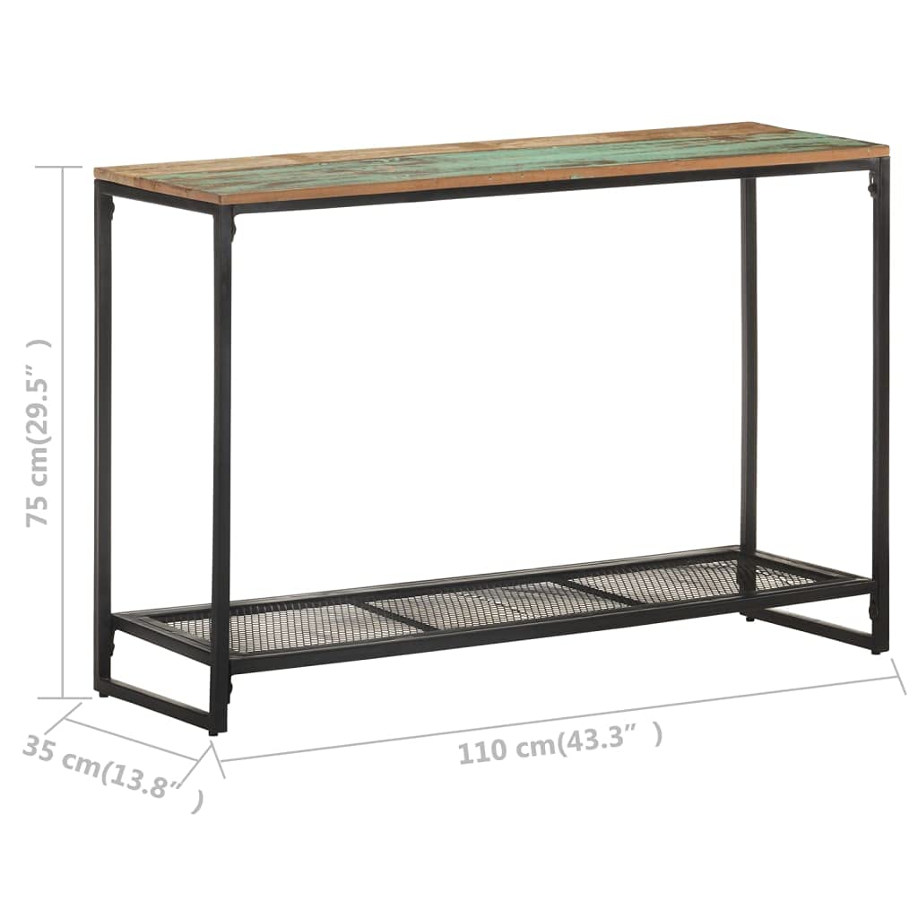 Industrial Style Console Table with Storage Shelf - 43.3