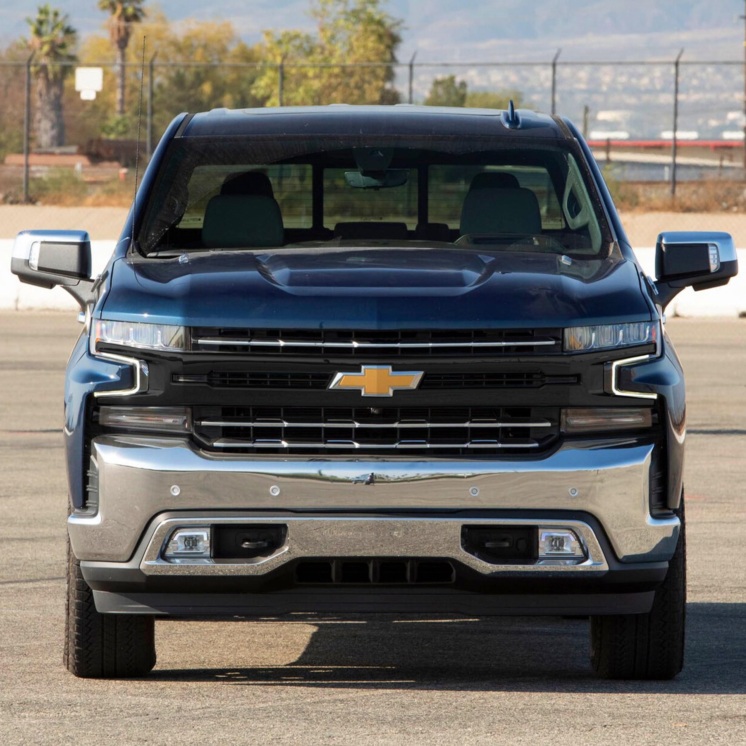 Gloss Black ABS Car Front Grille Cover Compatible with 2019-2021 Chevrolet Silverado 1500 LT/LTZ/RST/LT Trail Boss - Durable Trim Insert & Protective Overlay Guard for Enhanced Vehicle Style & Protection (ABS6560BLK) | Perfect for Off-Road Adventures & Custom Truck Upgrades