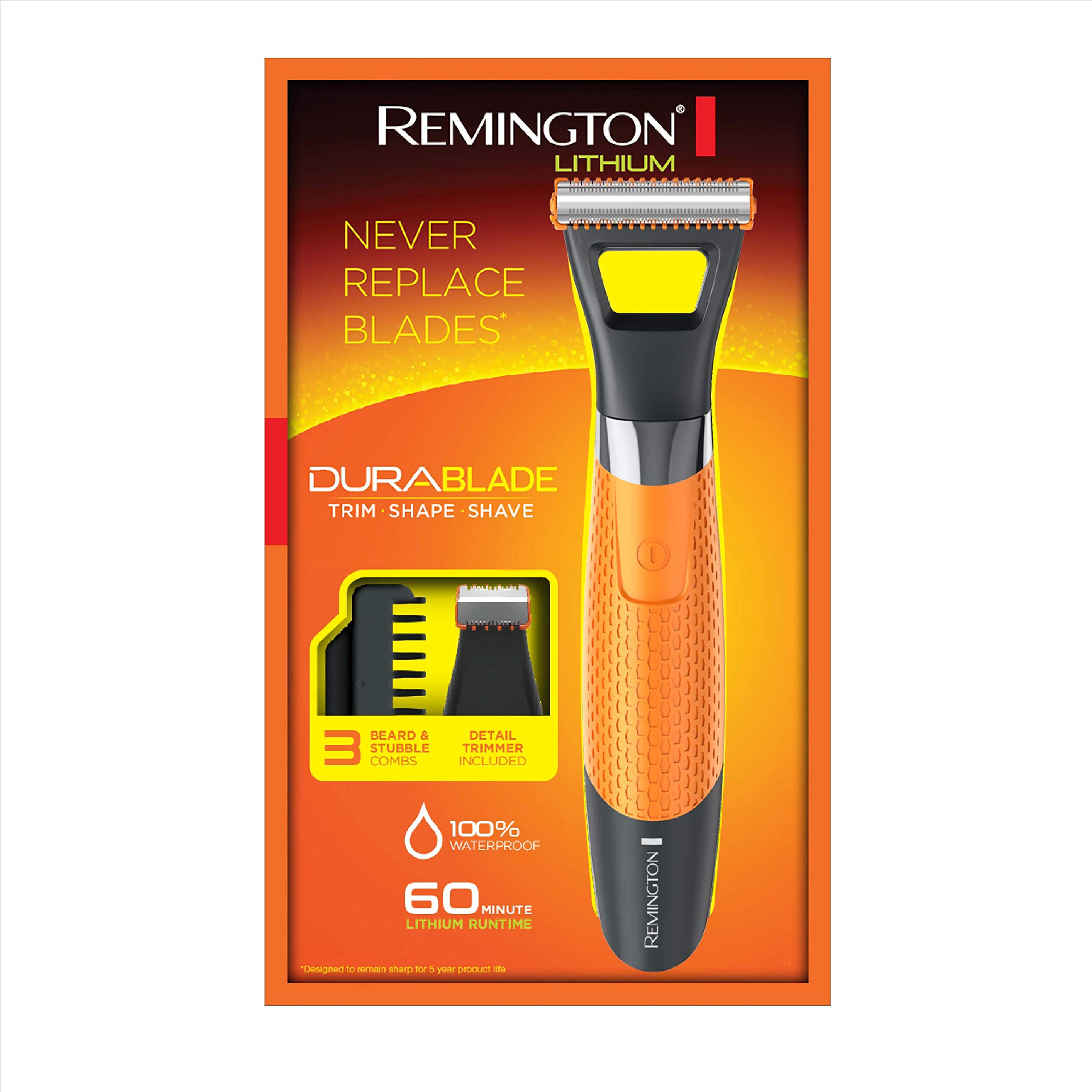 Remington DuraBlade Lithium Hybrid Trimmer and Edger - Cordless Beard & Hair Trimmer for Men with Precision Edging - Perfect for Home Grooming, Travel & Professional Use
