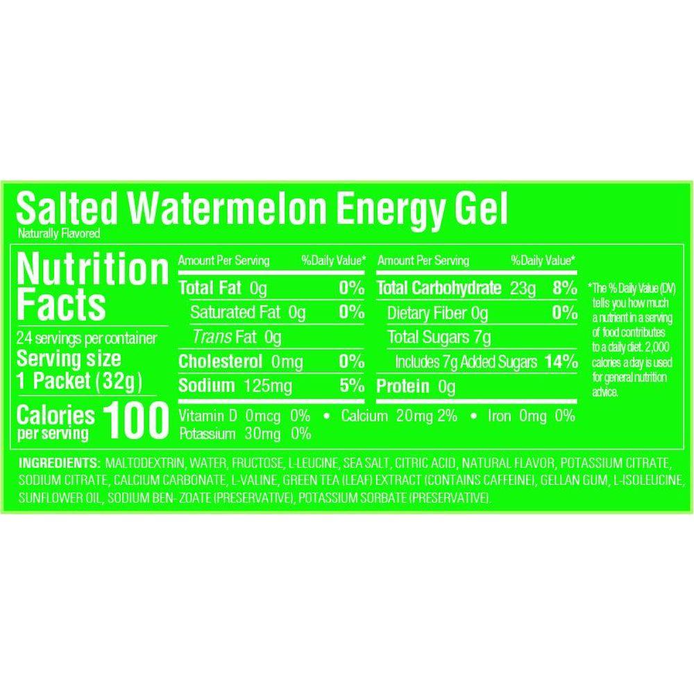GU Energy Original Sports Nutrition Energy Gel - Salted Watermelon Flavor | Endurance Fuel for Running, Cycling & Workouts | 24 Pack