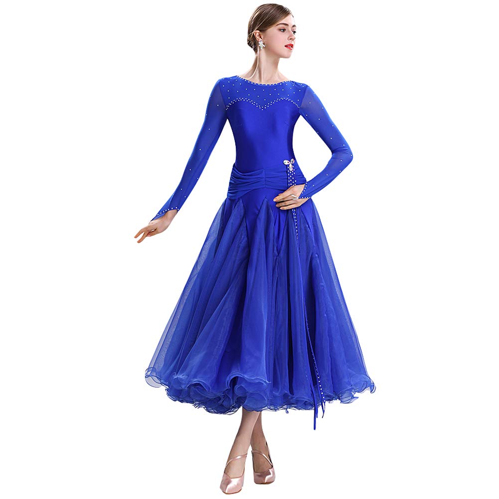 Elegant Ballroom Dance Dress for Women - Big Swing Collar Competition Gown for Latin, Swing & Formal Events | Perfect for Dance Competitions, Performances & Evening Parties