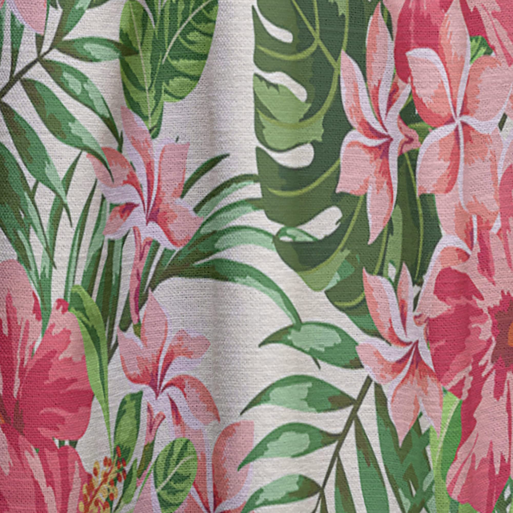 DesignQ Thermal Insulated Curtains - Tropical Leaves & Flowers Print - 52x95 Inch Single Panel for Bedroom & Living Room | Blackout Drapes for Energy Efficiency & Privacy