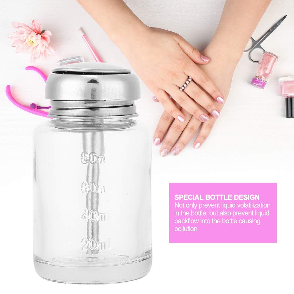 Professional Glass Nail Polish Remover Pump Dispenser - Empty Liquid Container for Nail Art & Manicure Tools | Perfect for Salon, Home Use & DIY Nail Care