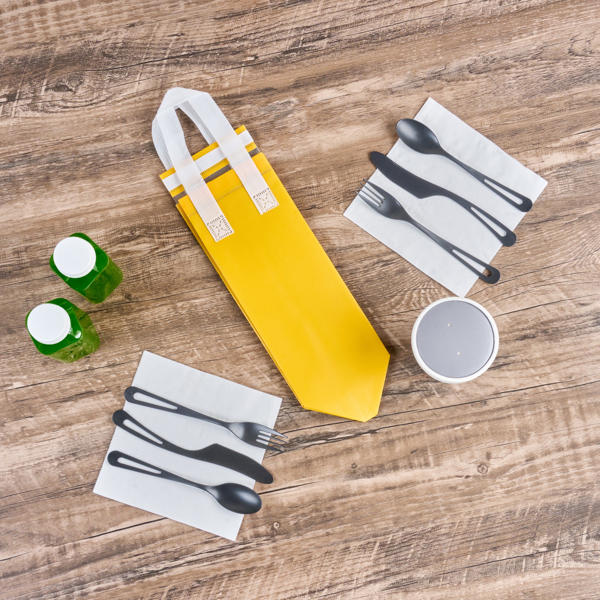 Yellow Insulated Take Out Bag - Tamper Evident Food Delivery Bags (4.75