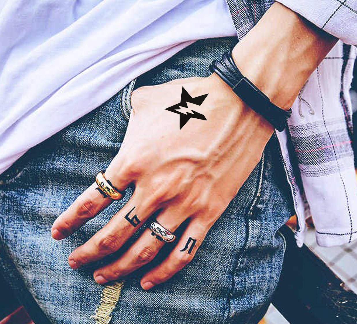 Waterproof Temporary Tattoo Stickers for Men & Women - Realistic 3D Flowers, Butterflies, Stars, Angels, Wolves & Armband Designs (60mm x 105mm) - Perfect for Parties, Halloween, Cosplay & Body Art