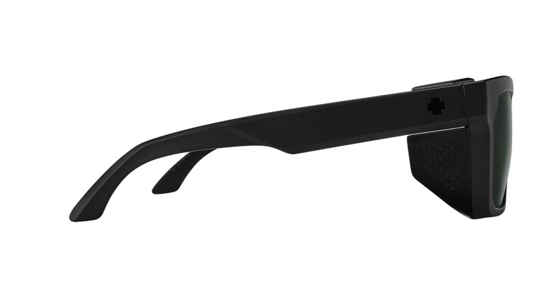Spy Optic Helm Tech Polarized Sunglasses - Matte Black Frame with Happy Gray Green Lens + Hard Case - for Cycling, Running & Outdoor Sports