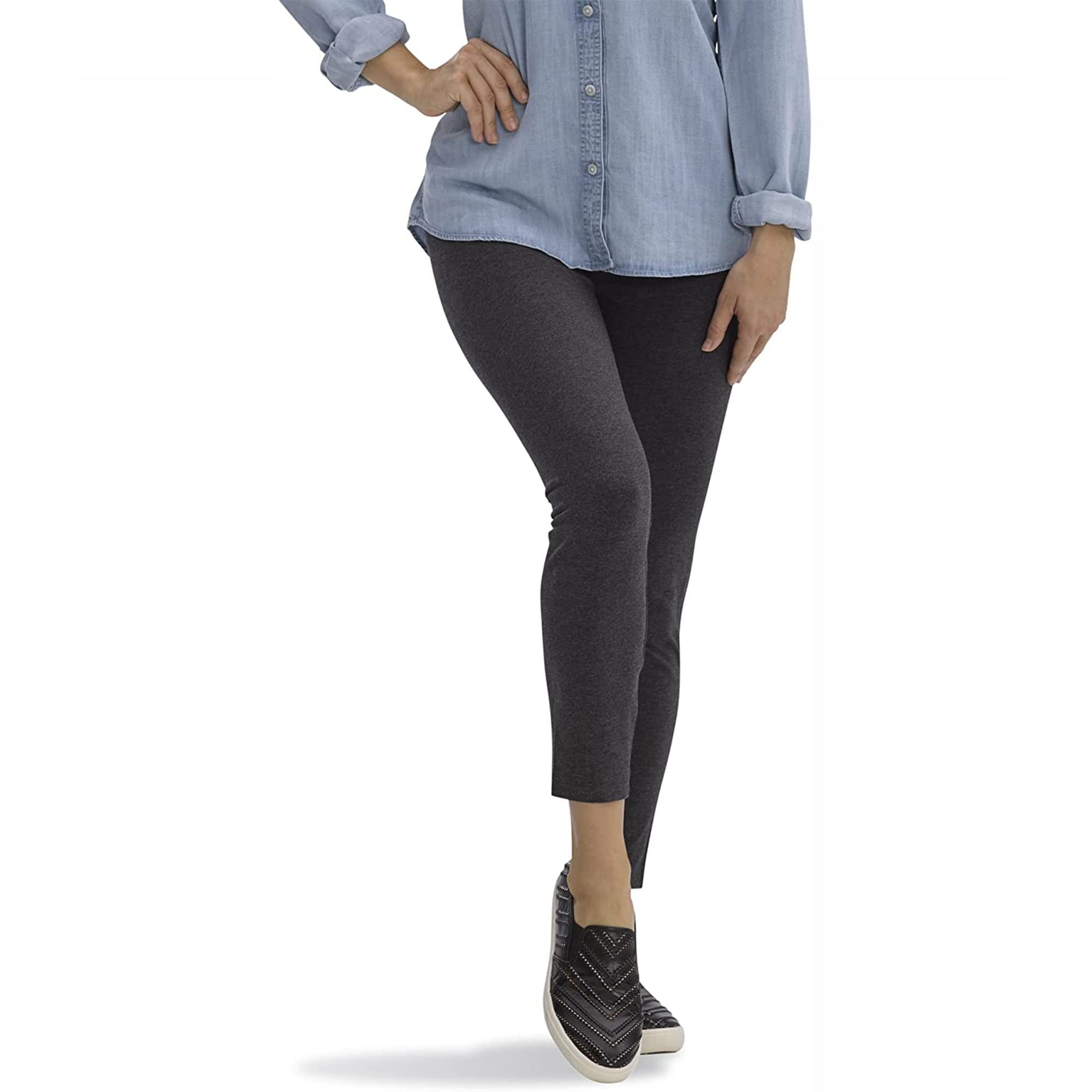No Nonsense Women's High-Waisted Cotton Leggings - Soft Comfort Stretch Pants for Yoga, Workout & Everyday Wear