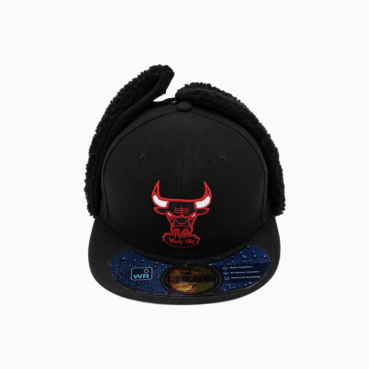 Chicago Bulls NBA Official 59FIFTY Fitted Hat for Men - Adjustable Dog Ear Design for Basketball Fans & Streetwear Style