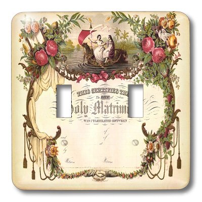 3D Victorian Marriage Certificate Light Switch Cover - Decorative Wall Plate for Home, Bedroom, Bathroom & Office Decor