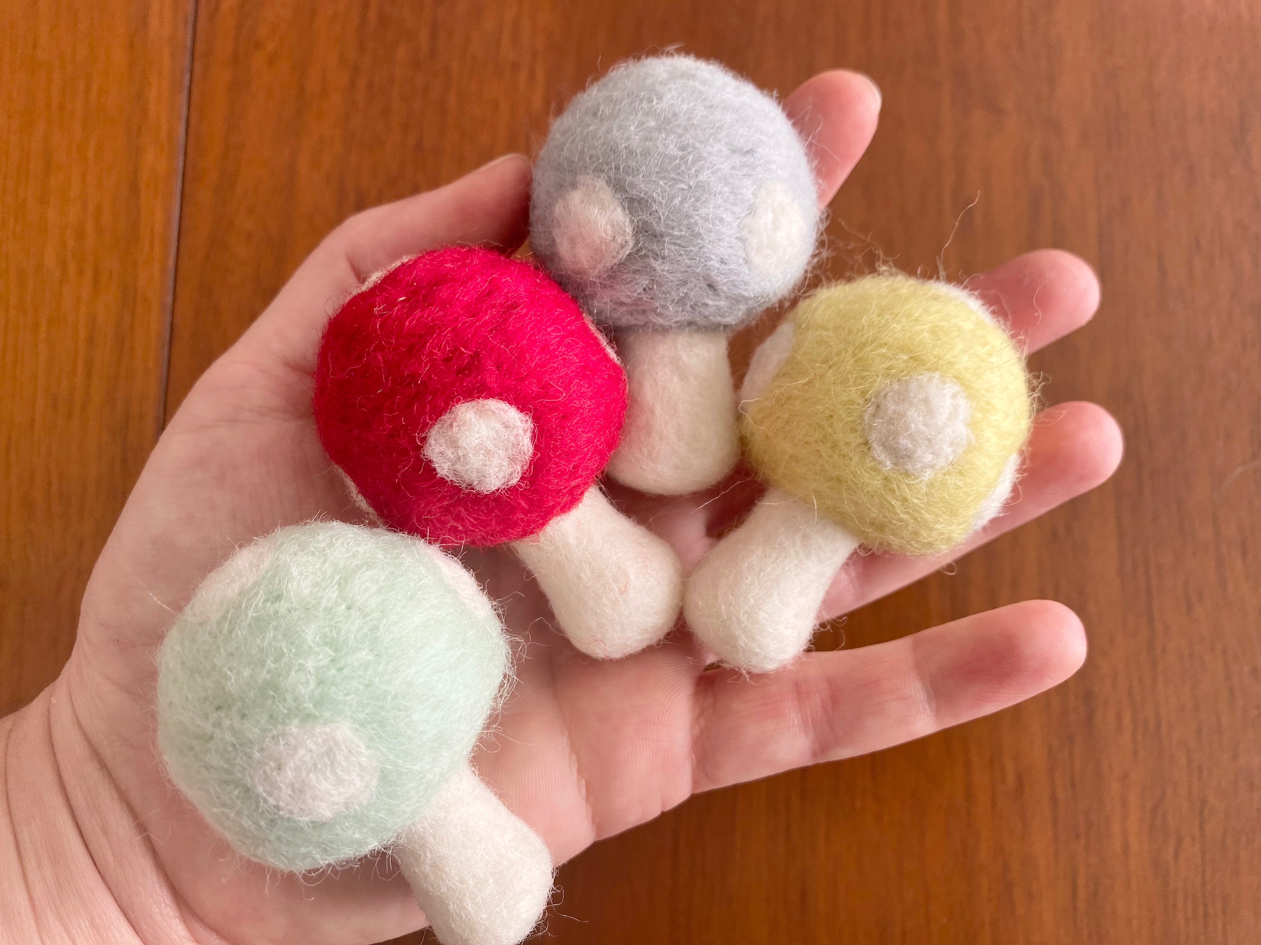 Handmade Felted Toadstool Mushroom Decor - Cute Wool Fairy Garden Ornaments for Home, Nursery & Fairy House Accessories - Perfect for DIY Crafts, Terrariums and Whimsical Decorations