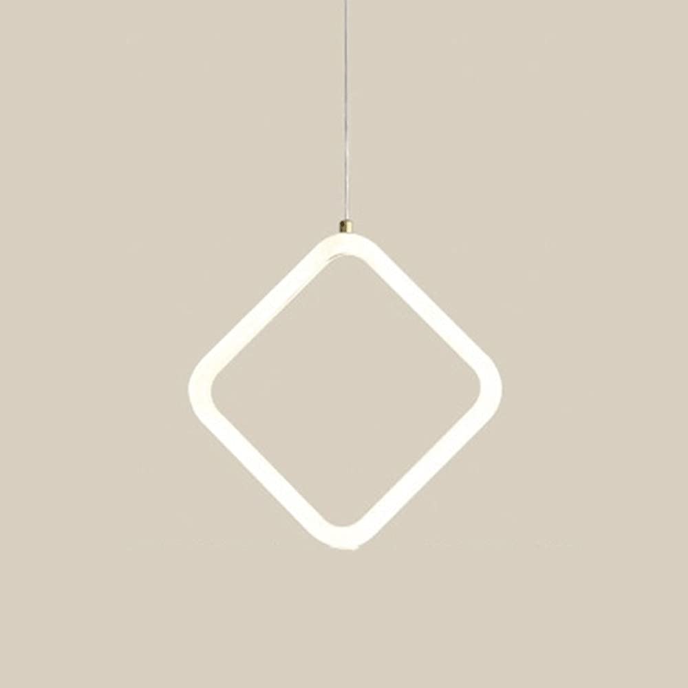 Modern LED Chandelier - Creative Geometric Pendant Light with Metal & Acrylic Design, Single Head Hanging Ceiling Fixture for Bedroom, Kitchen, Model Room, Hotel Lobby - Perfect for Dining Areas, Living Rooms and Contemporary Interior Decor