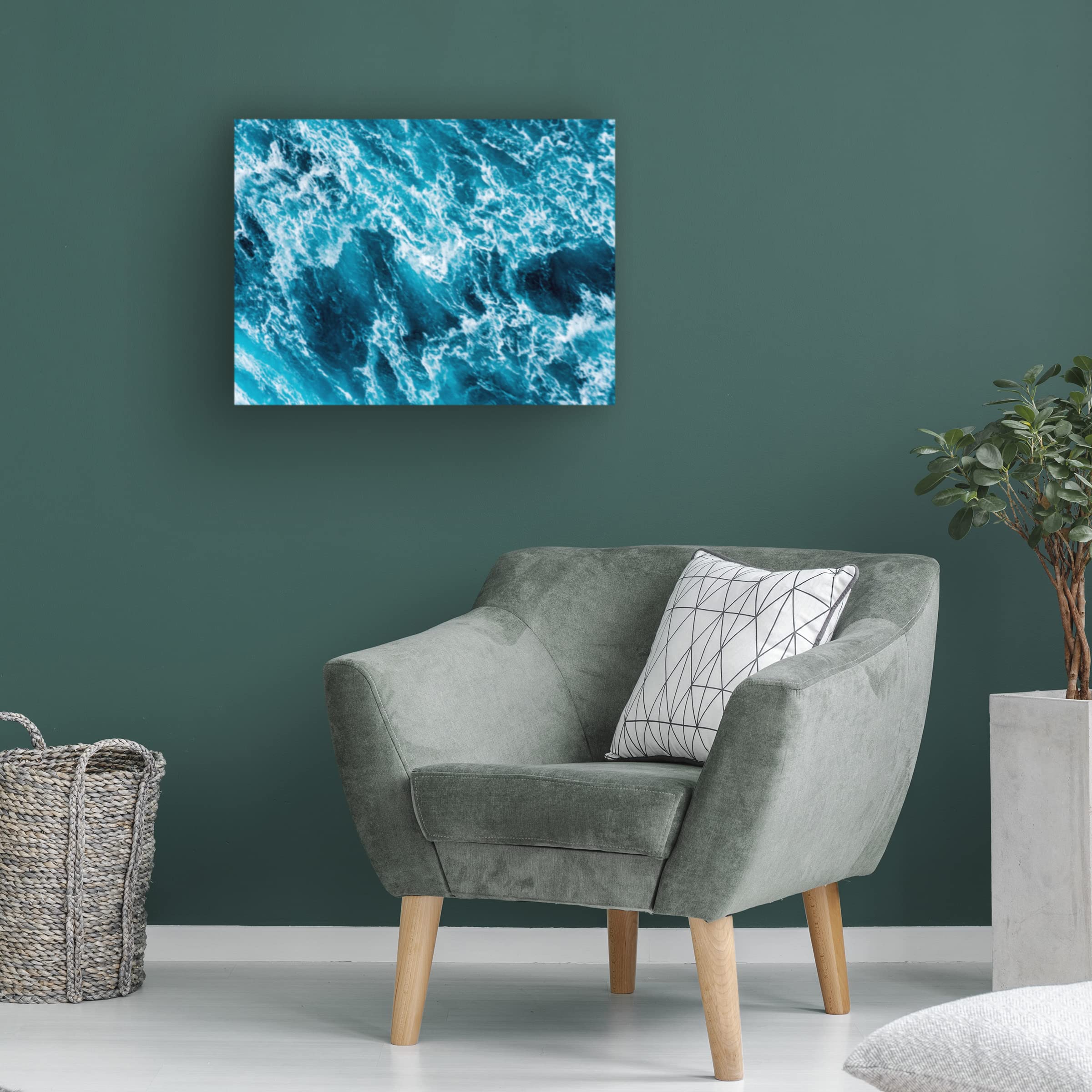 Turbulent Tasman Sea I Canvas Wall Art Print by Eva Bane | Modern Ocean Wave Painting | Living Room, Bedroom, Office Decor