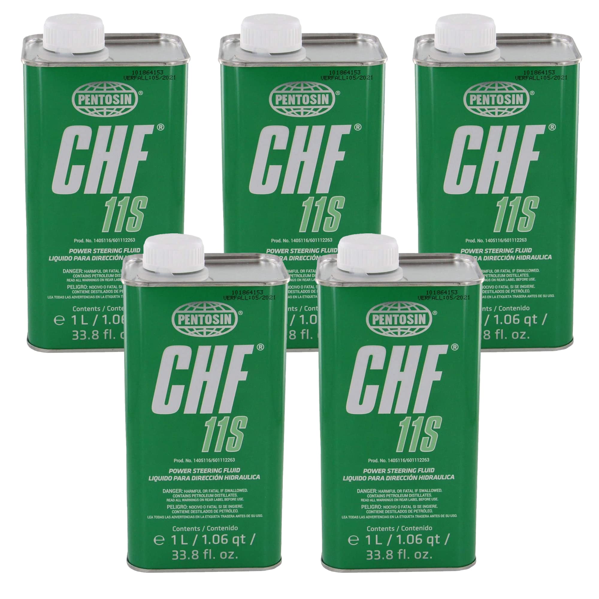 Pentosin CHF 11S Synthetic Power Steering Fluid (5 x 1L Bottles) - Premium Hydraulic System Oil for BMW, Audi, VW, Porsche & Mercedes | Ideal for High-Performance Vehicles & Extreme Temperature Conditions