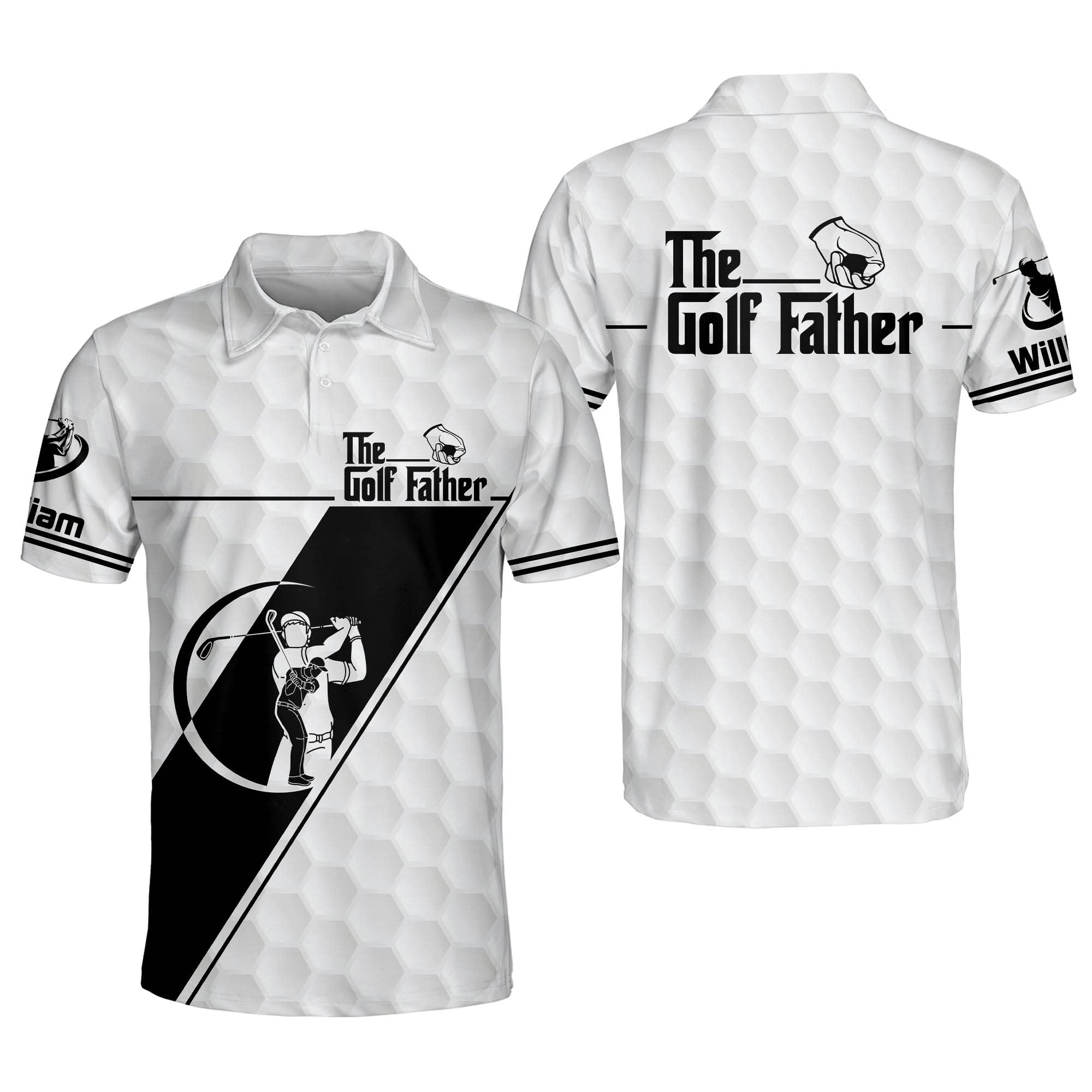 LASFOUR Personalized Men's Golf Shirts - Funny Golf Gifts for Dad, Lightweight Performance Polo Shirts - Perfect for Golf Tournaments, Father's Day & Casual Wear