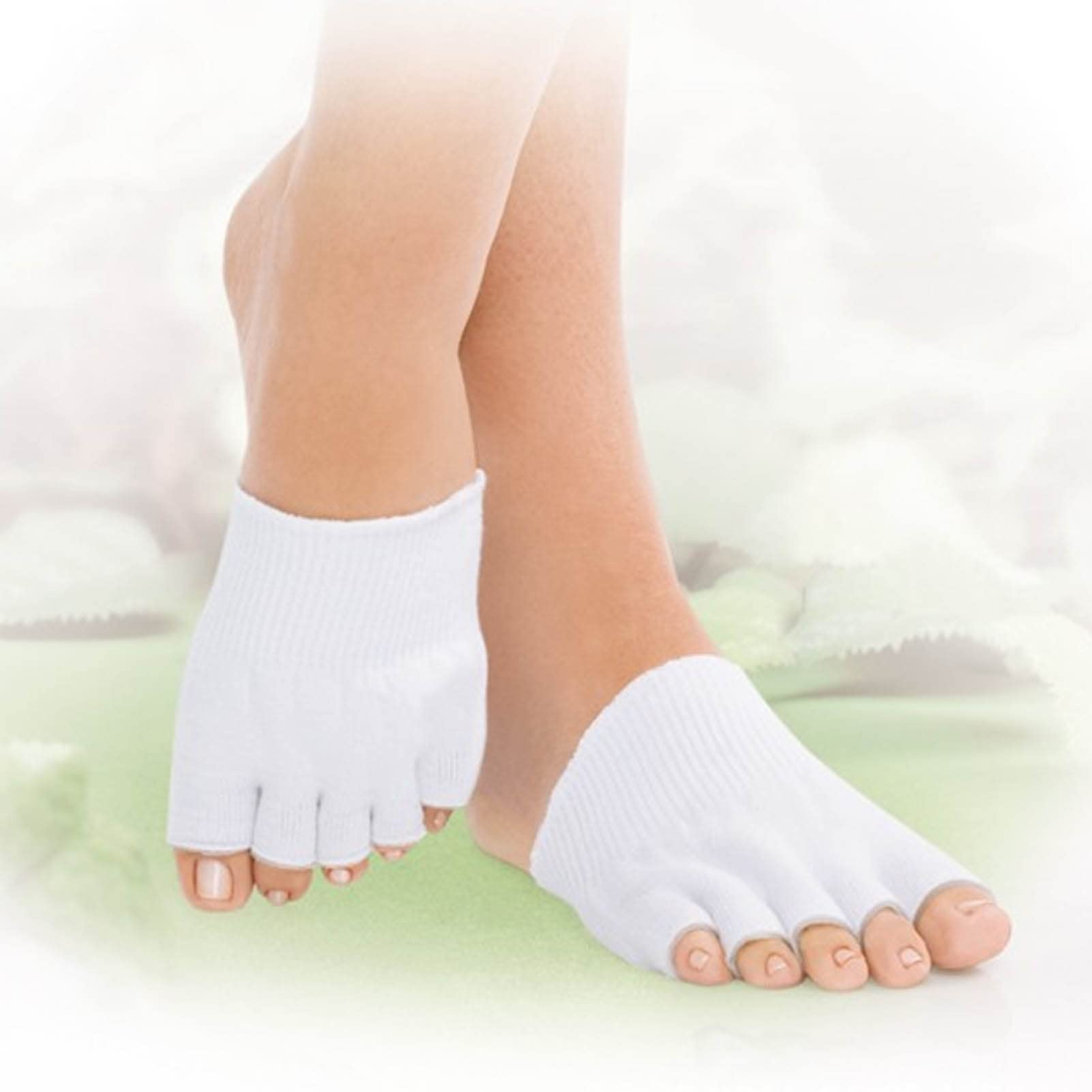 Gel Forefoot Socks with Moisturizing & Repairing - 5 Toe Gel Socks for Dry Cracked Skin - Soft Keratin Skin-Friendly Socks for Foot Care & Healing - Perfect for Night Treatment & Cracked Heel Relief