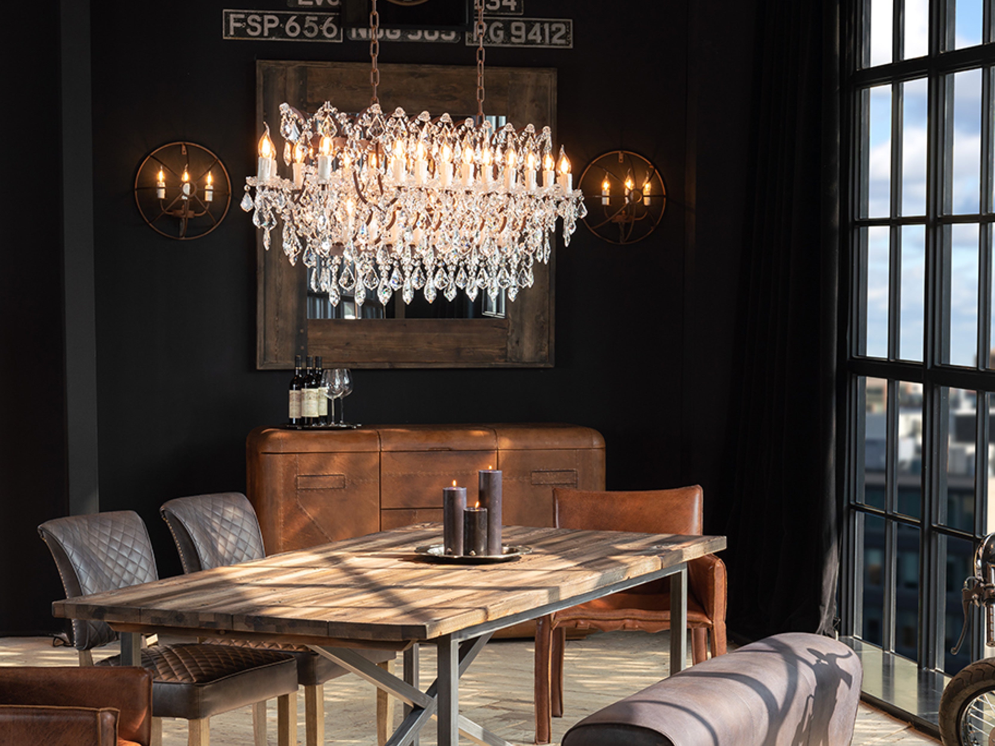 Elegant Crystal Rectangle Chandelier - Modern LED Ceiling Light Fixture for Dining Room, Living Room & Bedroom | Dimmable Luxury Lighting for Home Decor