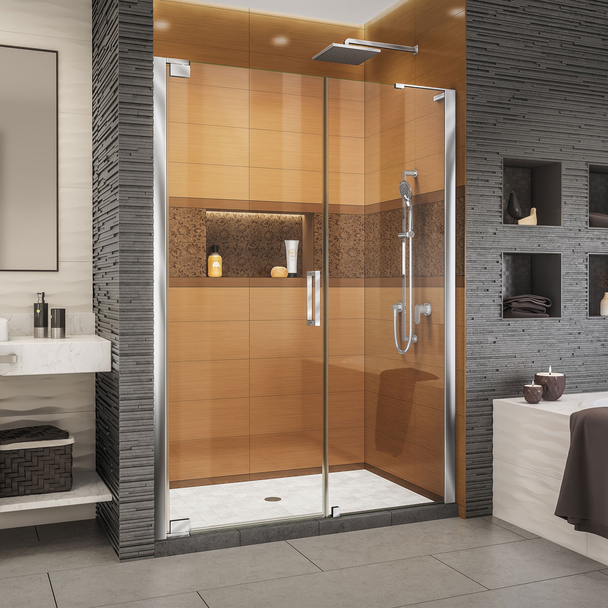 DreamLine Elegance LS Frameless Pivot Shower Door 47.25-49.25