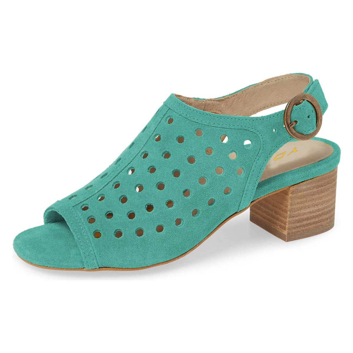 YDN Women's Classic Peep Toe Low Heel Pumps - Comfortable Slip-On Slingback Sandals for Office, Work & Professional Occasions | Perfect for Business Attire, Formal Events & Everyday Wear